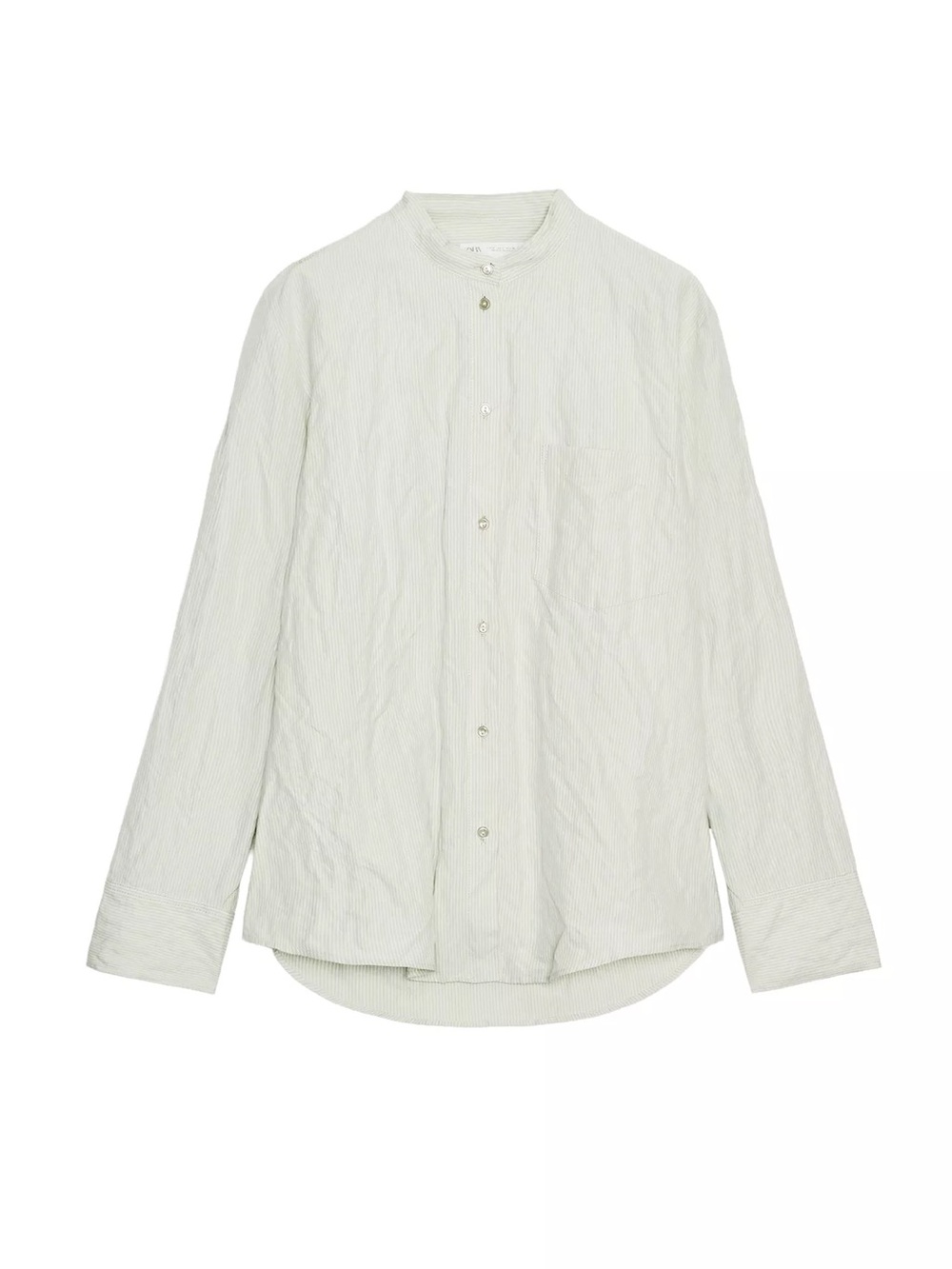 Zara ZW collection crinkled striped button shirt